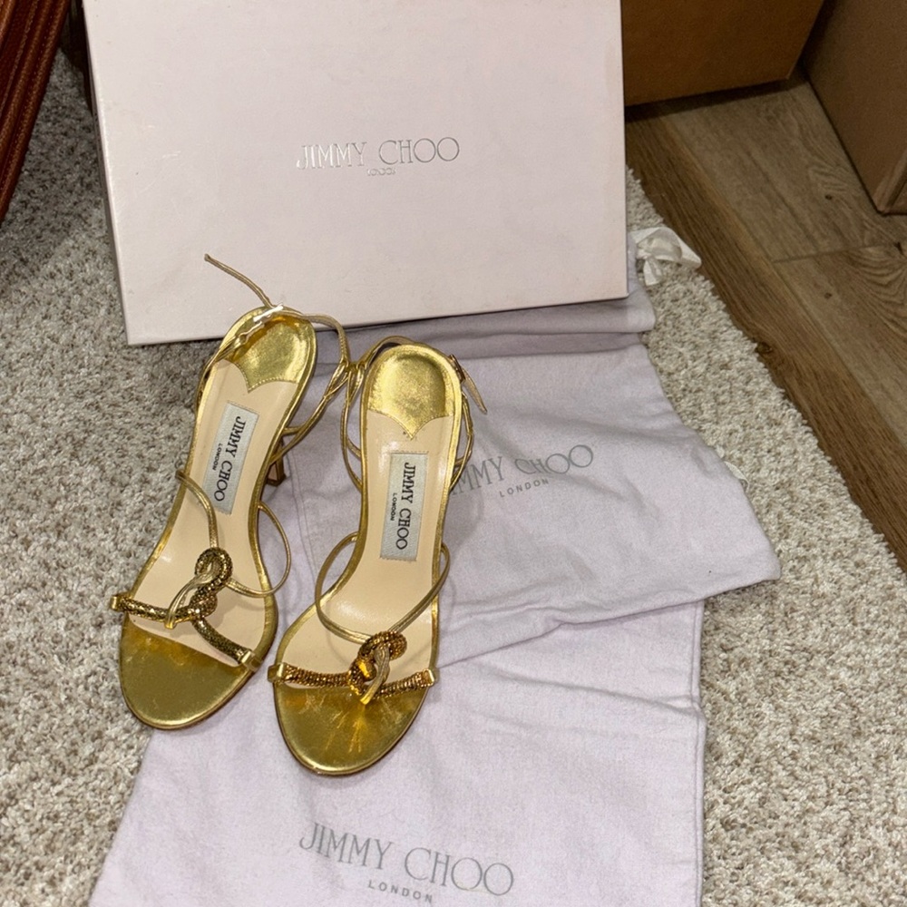 Jimmy Choo Rare Gold Sandals